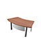 Schreibtisch X-TIME-WORK, 4-Fuß, Bogen, B 1800 x T 900 x H 740 mm, Nuss Canaletto-Dekor/Weiß