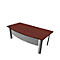 Schreibtisch X-TIME-WORK, 4-Fuß, Bogen, B 2000 x T 900 x H 740 mm, Wenge-Dekor/Alu