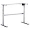 Schreibtischgestell Standard, für Tischbreiten 1200-1800 mm, elektrisch höhenverstellbar, H 725-1185 mm, C-Fuß, weißaluminium