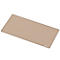 Beige Mauspad mit schwarzer, hochgeklappter Ecke. Kleiner Schriftzug: Fellowes.