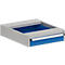 Schubladenblock Treston 53/14, 1 abschliessbarer Schub, bis 60 kg, B 530 x T 640 x H 140 mm, Stahl, lichtgrau RAL 7035/brillantblau RAL 5007