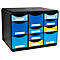 Schubladenbox Exacompta BEE BLUE Store Box Multi, 7 kleine & 4 hohe Schübe mit Auszugstopp & Griffmulde, Kunststoff, schwarz