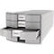 Schubladenbox HAN Impuls 2.0, 4 Schubladen, Format A4, stapelbar, geschlossen, lichtgrau