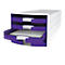 Schubladenbox HAN Impuls 2.0, 4 Schubladen, Format A4, stapelbar, offen, weiß/lila