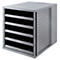 Schubladenbox SCHRANK-SET KARMA, 5 offene Schubladen, DIN A4, leichtlaufend, B 275 x T 330 x H 320 mm, grau