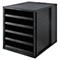 Schubladenbox SCHRANK-SET KARMA, 5 offene Schubladen, DIN A4, leichtlaufend, B 275 x T 330 x H 320 mm, schwarz