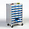 Schubladenregal, mit 24 Schubladen, blau