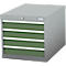 Schubladenschrank Bedrunka+Hirth, 4 Schübe, abschliessbar, bis 1500 kg, B 555 x T 736 x H 519 mm, Stahlblech