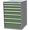 Schubladenschrank Bedrunka+Hirth, 7 Schübe, abschließbar, bis 1500 kg, inkl. 45-teiligem Schubeinteilungsset, B 705 x T 736 x H 1019 mm, Stahlblech