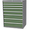 Schubladenschrank Bedrunka+Hirth, 8 Schübe, abschliessbar, bis 1500 kg, B 1305 x T 736 x H 1319 mm, Stahlblech
