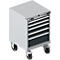 Schubladenschrank mit Rollen WSK 27-27, 6 Schübe, bis 200 kg, B 564 x T 572 x H 870 mm, weißaluminium/anthrazitgrau