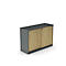 Schuifdeurenkast NEVADA - houten - B 1200 x D 445 x H 825 mm - 2 OH - donkergrijs en eiken decor