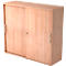Schuifdeurkast, 3 ordnerhoogten, B 1200 x D 400 x H 1100 mm, notenhoutpatroon