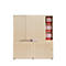 Schuifdeurkast, akoestische wand, B 1350 mm, 5 ordnerhoogten, esdoornpatroon