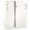 Schuifdeurkast ASISTO C 3000, 3 ordnerhoogten, met afdekplaat, breedte 1000 mm, wit/wit