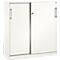 Schuifdeurkast ASISTO C 3000, 3 ordnerhoogten, met afdekplaat, breedte 1200 mm, wit/wit