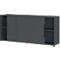 Schuifdeurkast Porto, 2 deuren, tussenschot en 4 legplanken, 1 FH, B 1600 x D 400 x H 740 mm, grafiet