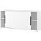 Schuifdeurkast Porto, 2 deuren, tussenschot en 4 legplanken, 1 FH, B 1600 x D 400 x H 740 mm, wit