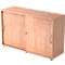Schuifdeurkast TARA, 2 ordnerhoogten, B 1200 x D 400 x H 748 mm, afsluitbaar & stapelbaar, notenhoutpatroon