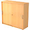 Schuifdeurkast TARA, 3 ordnerhoogten, B 1200 x D 400 x H 1180 mm, afsluitbaar & stapelbaar, beukenpatroon