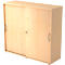 Schuifdeurkast TARA, 3 ordnerhoogten, B 1200 x D 400 x H 1180 mm, afsluitbaar & stapelbaar, esdoornpatroon