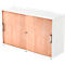 Schuifdeurkast TARVIS, 2 ordnerhoogten, B 1200 x D 400 x H 748 mm, afsluitbaar & stapelbaar, wit/notenhoutpatroon