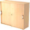 Schuifdeurkast TARVIS, 3 ordnerhoogten, B 1200 x D 400 x H 1100 mm, afsluitbaar & stapelbaar, esdoornpatroon