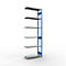 Schulte Lagertechnik boltless shelving system MULTIplus 250, boltless add-on shelving, length bolt, 3000x1000x400 mm, 7 shelves, gentian blue/galvanized