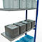 Schulte Lagertechnik boltless shelving system MULTIplus 250, boltless add-on shelving, length bolt, 3000x1000x400 mm, 7 shelves, gentian blue/galvanized