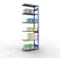 Schulte Lagertechnik boltless shelving system MULTIplus 250, boltless add-on shelving, length bolt, 3000x1000x500 mm, 7 shelves, gentian blue/galvanized