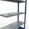 Schulte Lagertechnik Fachbodenregal-Stecksystem MULTIplus 250, Anbauregal, Längenriegel, 2000x1000x400 mm, 5 Böden, enzianblau/verzinkt