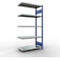 Schulte Lagertechnik Fachbodenregal-Stecksystem MULTIplus 250, Anbauregal, Längenriegel, 2000x1000x500 mm, 5 Böden, enzianblau/verzinkt