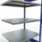 Schulte Lagertechnik Fachbodenregal-Stecksystem MULTIplus 250, Anbauregal, Längenriegel, 2000x1000x800 mm, 5 Böden, enzianblau/verzinkt