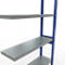Schulte Lagertechnik Fachbodenregal-Stecksystem MULTIplus 250, Anbauregal, Längenriegel, 2500x1000x300 mm, 6 Böden, enzianblau/verzinkt