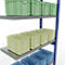 Schulte Lagertechnik Fachbodenregal-Stecksystem MULTIplus 250, Anbauregal, Längenriegel, 2500x1000x400 mm, 6 Böden, enzianblau/verzinkt