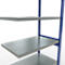 Schulte Lagertechnik Fachbodenregal-Stecksystem MULTIplus 250, Anbauregal, Längenriegel, 2500x1000x600 mm, 6 Böden, enzianblau/verzinkt