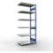 Schulte Lagertechnik Fachbodenregal-Stecksystem MULTIplus 250, Anbauregal, Längenriegel, 2500x1000x600 mm, 6 Böden, enzianblau/verzinkt