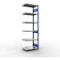 Schulte Lagertechnik Fachbodenregal-Stecksystem MULTIplus 250, Anbauregal, Längenriegel, 2500x750x500 mm, 6 Böden, enzianblau/verzinkt