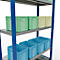 Schulte Lagertechnik Fachbodenregal-Stecksystem MULTIplus 250, Grundregal, Längenriegel, 2000x1000x400 mm, 5 Böden, enzianblau/verzinkt