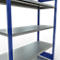 Schulte Lagertechnik Fachbodenregal-Stecksystem MULTIplus 250, Grundregal, Längenriegel, 2000x1300x500 mm, 5 Böden, enzianblau/verzinkt