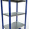 Schulte Lagertechnik Fachbodenregal-Stecksystem MULTIplus 250, Grundregal, Längenriegel, 2000x750x500 mm, 5 Böden, enzianblau/verzinkt