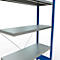 Schulte Lagertechnik Fachbodenregal Stecksystem MultiPlus250, Anbauregal, 5 Fachböden, Kreuzstrebe, B 1000 x T 400 x H 2000 mm, Enzianblau RAL 5010