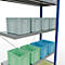 Schulte Lagertechnik Fachbodenregal Stecksystem MultiPlus250, Anbauregal, 5 Fachböden, Kreuzstrebe, B 1000 x T 400 x H 2000 mm, Enzianblau RAL 5010