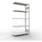 Schulte Lagertechnik Fachbodenregal Stecksystem MultiPlus250, Anbauregal, 5 Fachböden, Kreuzstrebe, B 1000 x T 400 x H 2000 mm, Lichtgrau RAL 7035