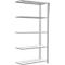 Schulte Lagertechnik Fachbodenregal Stecksystem MultiPlus250, Anbauregal, 5 Fachböden, Kreuzstrebe, B 1000 x T 400 x H 2000 mm, Lichtgrau RAL 7035