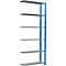 Schulte Lagertechnik Fachbodenregal Stecksystem MultiPlus250, Anbauregal, 6 Fachböden, Kreuzstrebe, B 1000 x T 300 x H 2500 mm, Enzianblau RAL 5010
