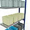 Schulte Lagertechnik Fachbodenregal Stecksystem MultiPlus250, Anbauregal, 6 Fachböden, Kreuzstrebe, B 1000 x T 300 x H 2500 mm, Enzianblau RAL 5010
