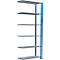 Schulte Lagertechnik Fachbodenregal Stecksystem MultiPlus250, Anbauregal, 6 Fachböden, Kreuzstrebe, B 1000 x T 400 x H 2500 mm, Enzianblau RAL 5010