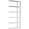 Schulte Lagertechnik Fachbodenregal Stecksystem MultiPlus250, Anbauregal, 6 Fachböden, Kreuzstrebe, B 1000 x T 400 x H 2500 mm, Lichtgrau RAL 7035