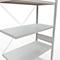 Schulte Lagertechnik Fachbodenregal Stecksystem MultiPlus250, Anbauregal, 6 Fachböden, Kreuzstrebe, B 1000 x T 500 x H 3000 mm, Lichtgrau RAL 7035